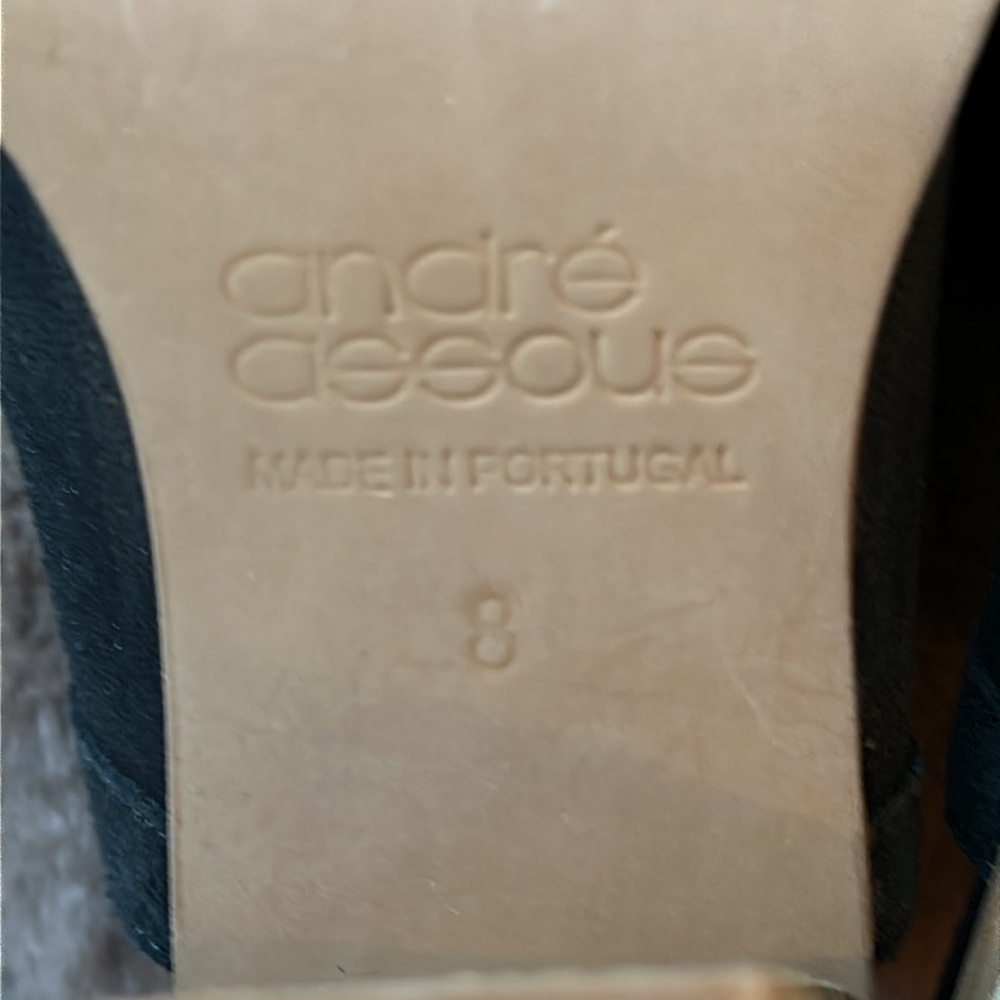 ANDRE ASSOUS Siri Black Suede Slip On Slide Mule Black Sz 8 - Picture 10 of 12